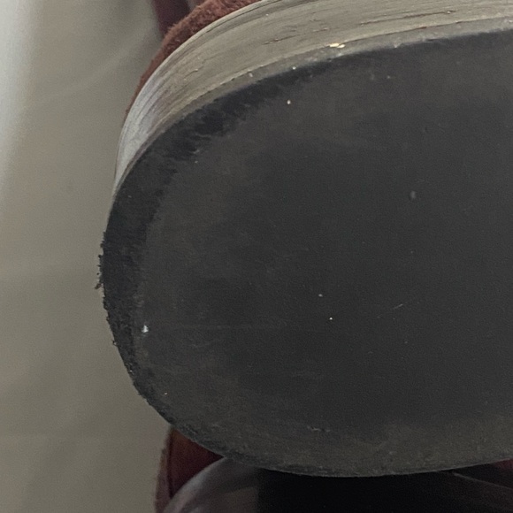 Le Pepe Italian womens Brown suede to the knee boots buckles Size 7 Plum Color - Picture 13 of 16